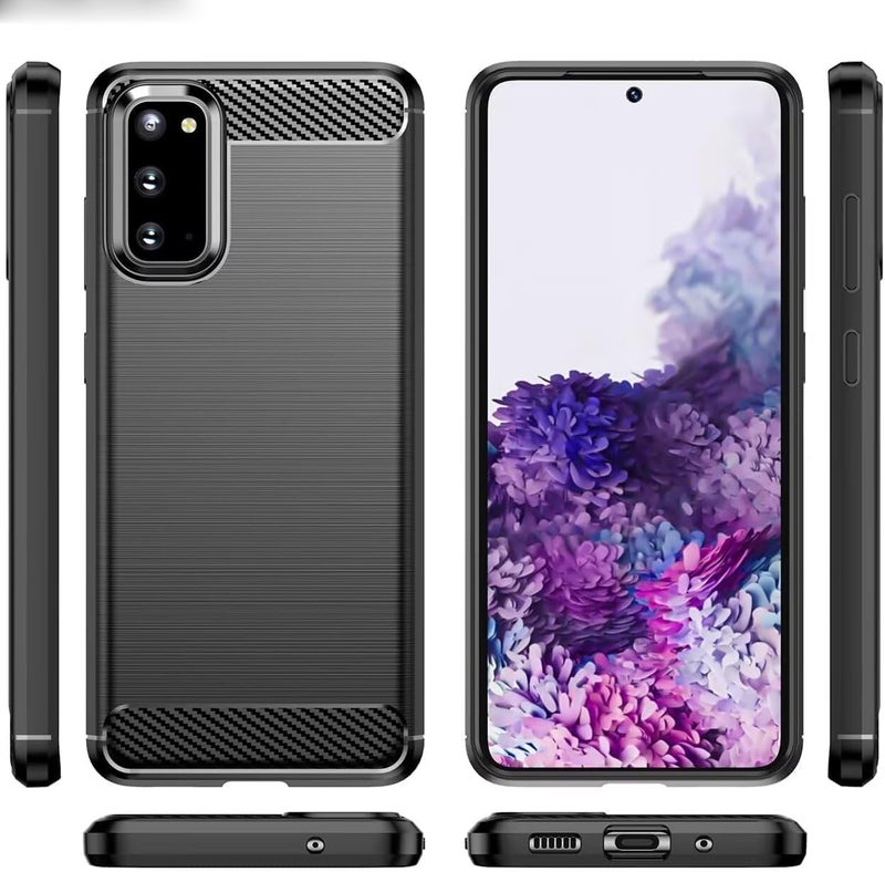 Aikcks for Samsung Galaxy S20+Plus Phone case, Shockproof, Scratch Resistant Carbon Fiber Jacket, Soft TPU, for Galaxy S20+Plus case (Black,) - Image 2